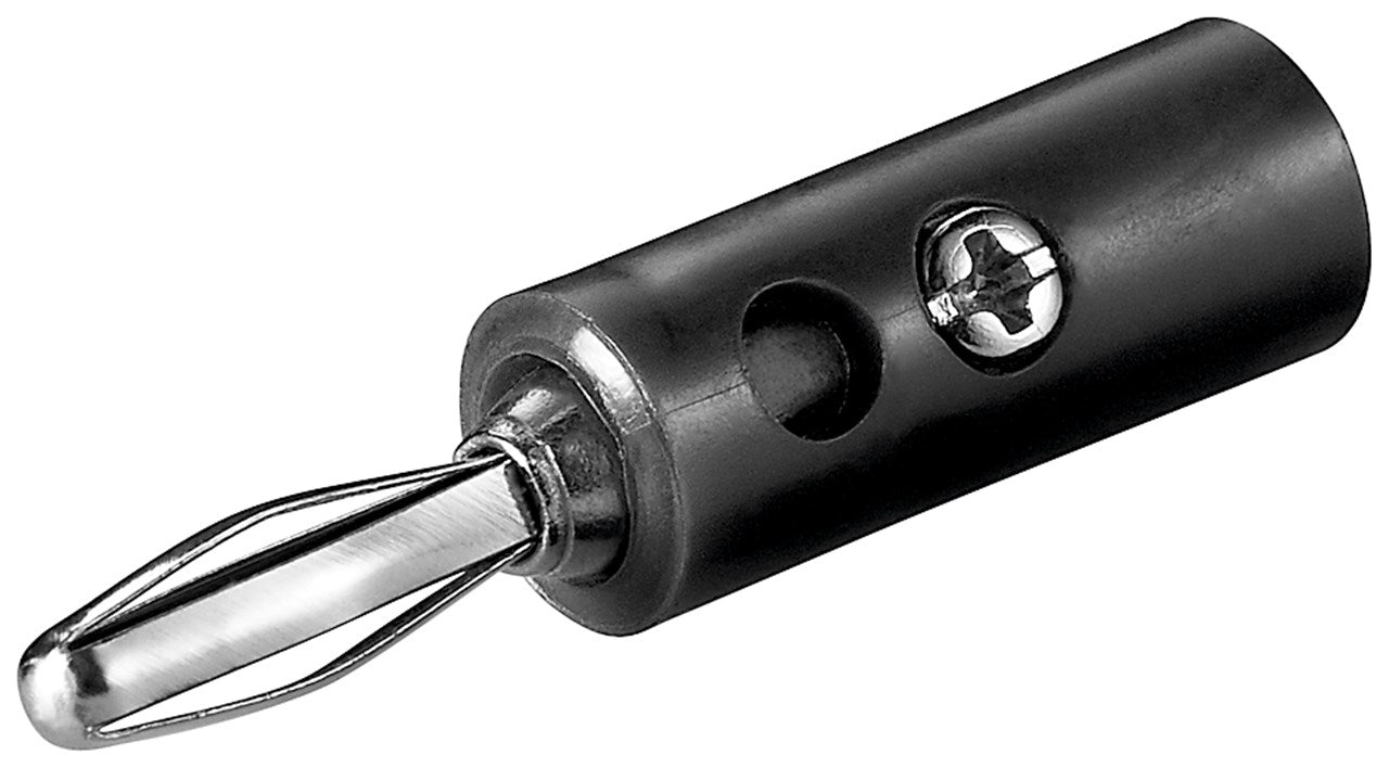 10 Stück 4mm Bananenstecker Bananenschraubkopf schwarz vernickelt Kunststoff Laternenstecker