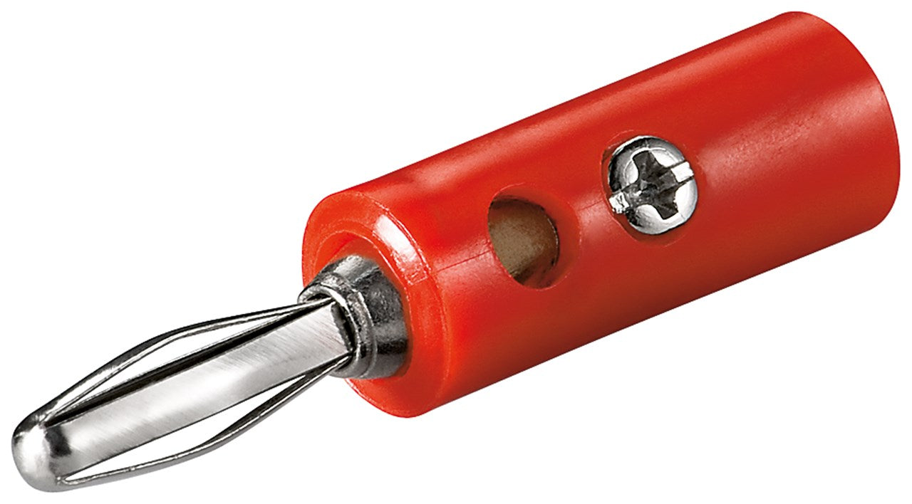 10 Stück 4mm Bananenstecker Bananenschraubkopf rot vernickelt Kunststoff Laternenstecker