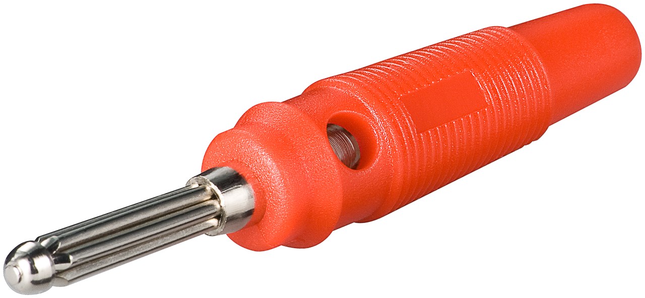 10 Stück 4mm Bananenstecker Bananenschraubkopf rot 4,0-mm-Querloch