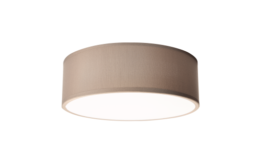 EINLICHT Deckenleuchte rund Ø 30cm | Fabric | moderne Deckenlampe Stoff für 1-Flammig E27 40W Lampenschirm Schlafzimmer Wohnzimmer Stoffschirm, Taupe Braun