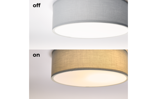 EINLICHT Deckenleuchte rund Ø 30cm | Fabric | moderne Deckenlampe Stoff für 1-Flammig E27 40W Lampenschirm Schlafzimmer Wohnzimmer Stoffschirm, Blaugrau