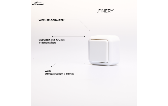 Wechselschalter McPower ''Finery'', 250V/10A , AP, weiß