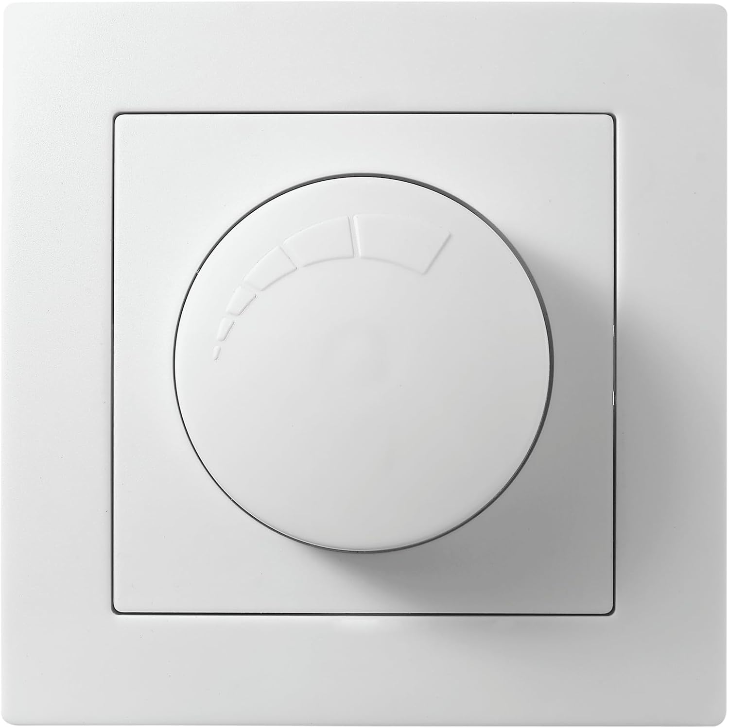 McPower Dimmer für ohmsche Lasten | Flair | Drehknopf Lichtdimmer 250V~/300W, mit Memory-Funktion, Unterputz, weiß