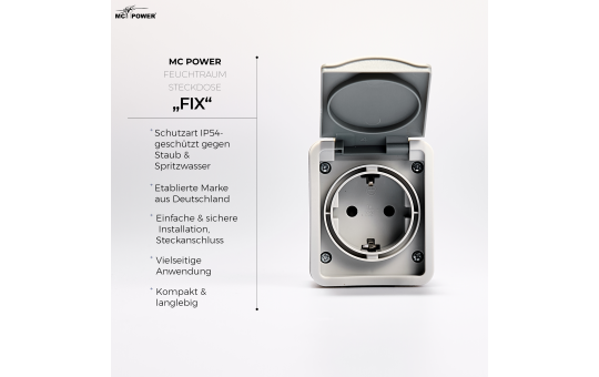 Feuchtraum Set McPower ''Fix Vorraum'', 3-teilig, IP54, Steckanschluss