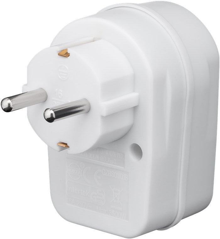 Goobay Netz-und Überspannungsschutz, Steckdosenadapter, Schutzkontaktsteckdose, weiß, 230 V, max. 3500 W