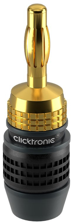 Clicktronic Casual Bananen-Stecker SimpleLock für Lautsprecher Kabel bis 4,0mm² Gold / Blau / Rot