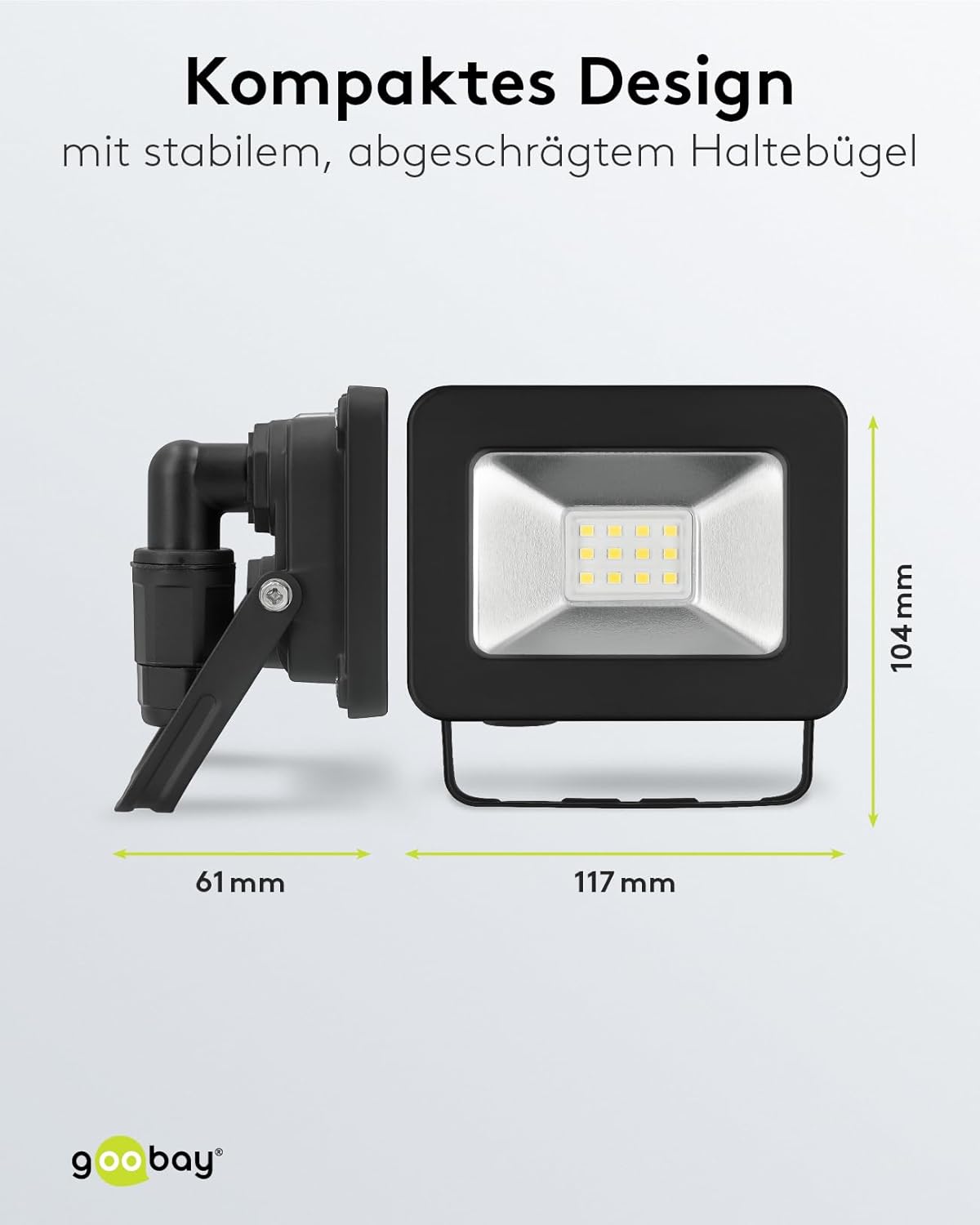 LED Strahler Außen 10W / Außenstrahler IP65 / Neutralweißes Licht 850 lm/LED Scheinwerfer Fluter Wandmontage / IP65 Gartenstrahler/Schwarz [Energieklasse F]