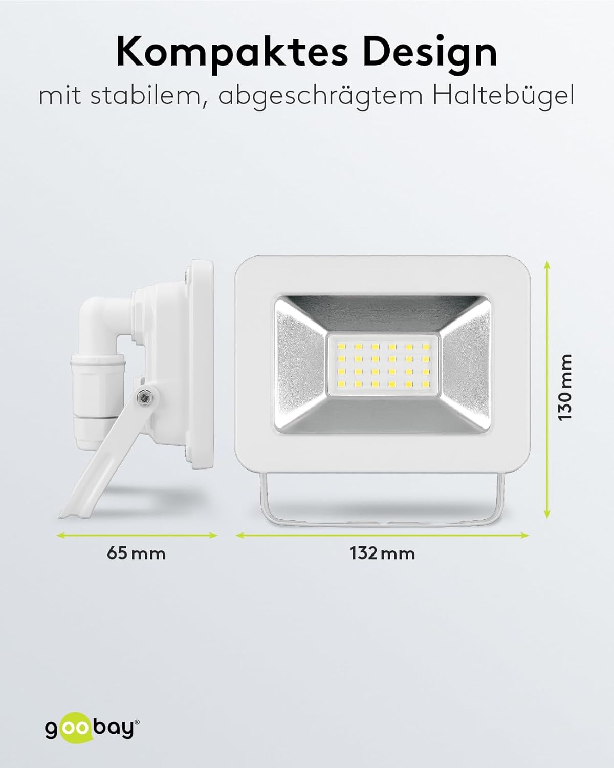 LED Strahler Außen 20W / Außenstrahler IP65 / Neutralweißes Licht 1700 lm/LED Scheinwerfer Fluter Wandmontage / IP65 Gartenstrahler/Weiß [Energieklasse F]