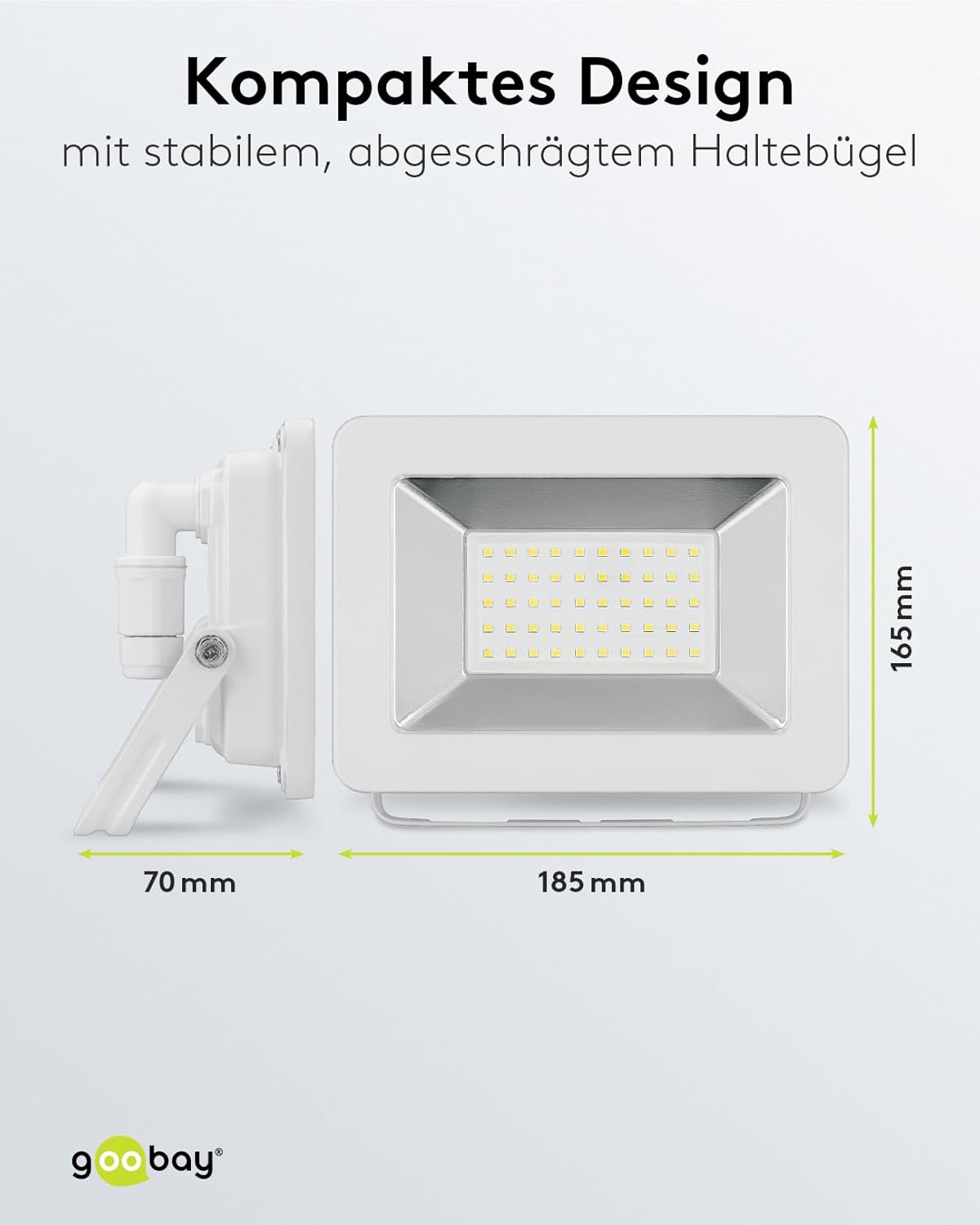 LED Strahler Außen 50W / Außenstrahler IP65 / Neutralweißes Licht 4250 lm/LED Scheinwerfer Fluter Wandmontage / IP65 Gartenstrahler/Weiß [Energieklasse F]