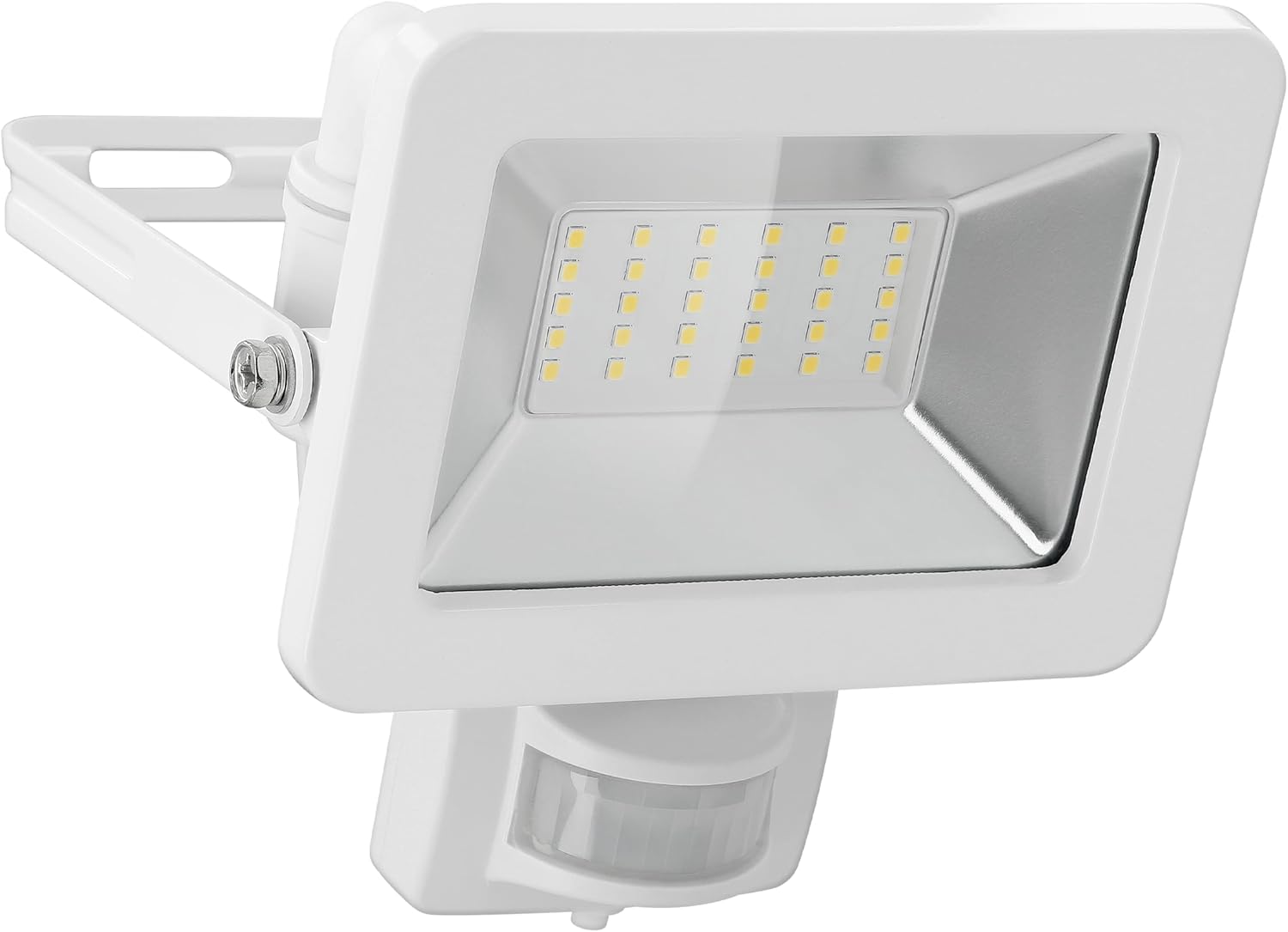 LED Strahler Bewegungsmelder Außen 30W / PIR Sensor Außenstrahler IP44 / Neutralweißes Licht 2550 lm/LED Scheinwerfer Fluter Wandmontage/Gartenstrahler/Weiß [Energieklasse F]