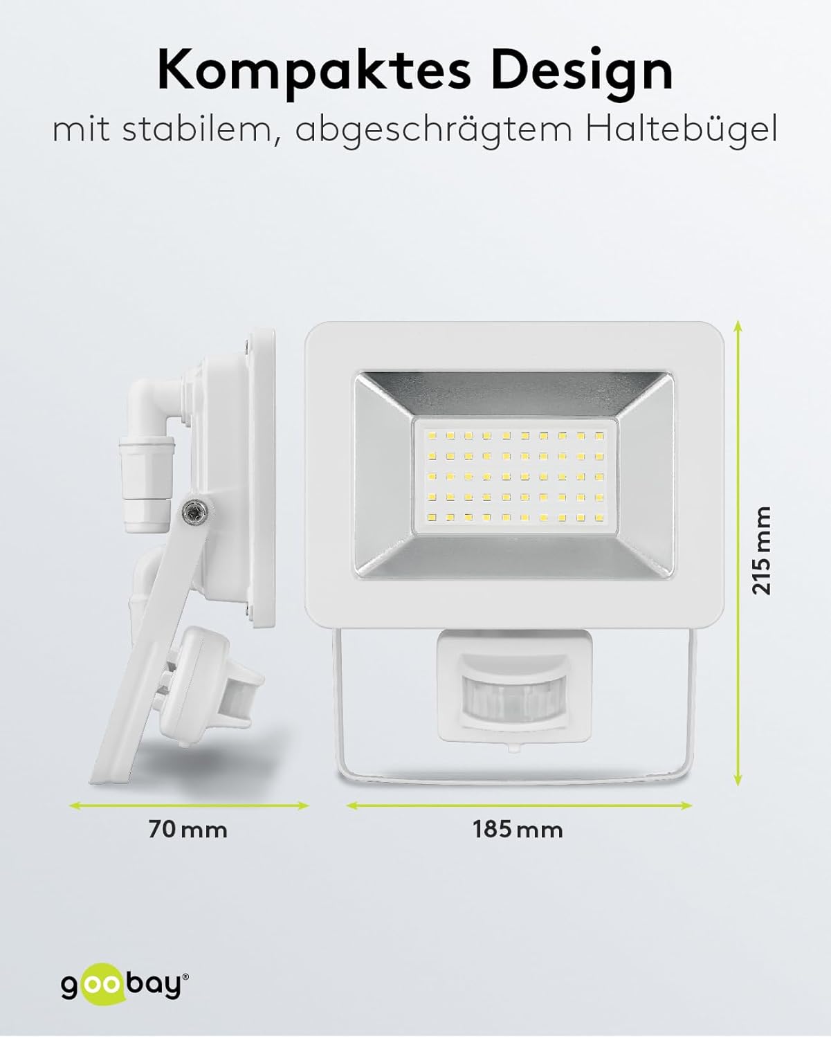 LED Strahler Bewegungsmelder Außen 50W / PIR Sensor Außenstrahler IP44 / Neutralweißes Licht 4250 lm/LED Scheinwerfer Fluter Wandmontage/Gartenstrahler/Weiß [Energieklasse F]