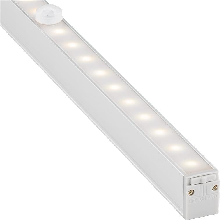 LED-Unterbauleuchte mit Bewegungsmelder / Für Schränke, Küchen, Vitrinen, Schubladen, Garagen etc. / Warm-Weiß Licht (3000k) / 30 cm [Energieklasse A]