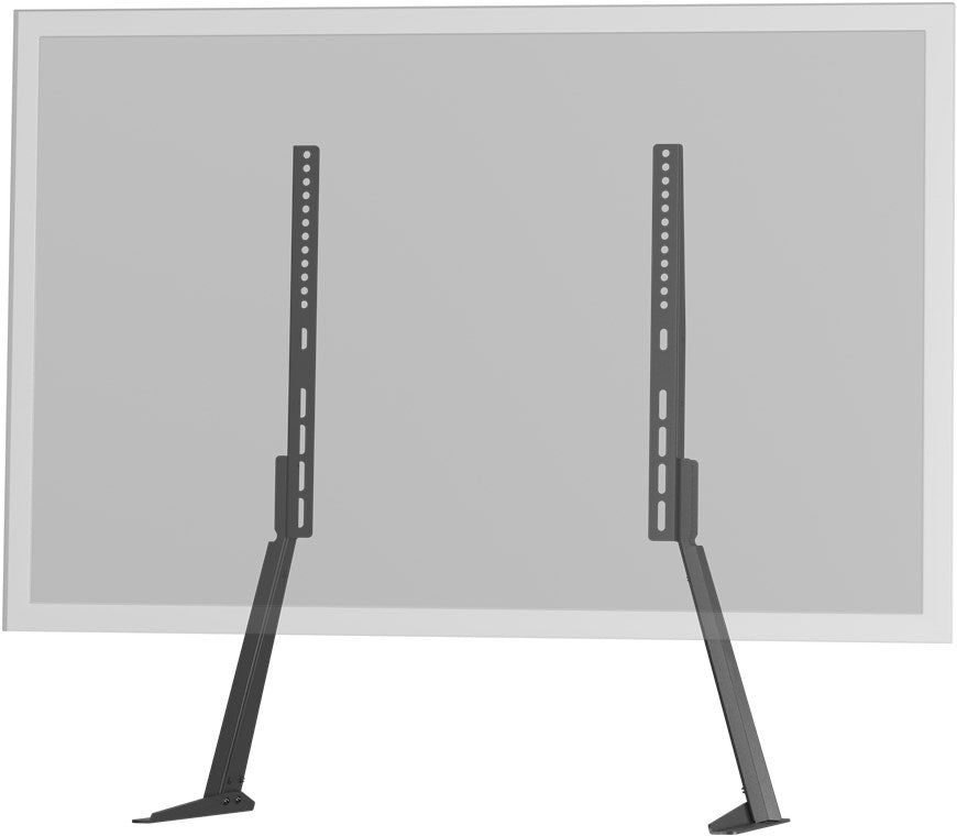 goobay TV Standfuss für Fernseher und Monitore zwischen 32“ 70 Zoll (81-180cm) / Neigbar Höhenverstellbar / Fernsehständer Flat & Curved bis 50 kg, Schwarz, 32"-70"