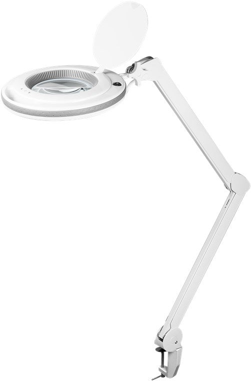 goobay LED Lupenleuchte mit Klemme / 9 W Leistungsaufnahme / 127 mm Kristall-Glaslinse / Farbtemperatur 6400 K / 1.75x Vergrößerung / Lichtstrom 83-730 Lumen / Weiß