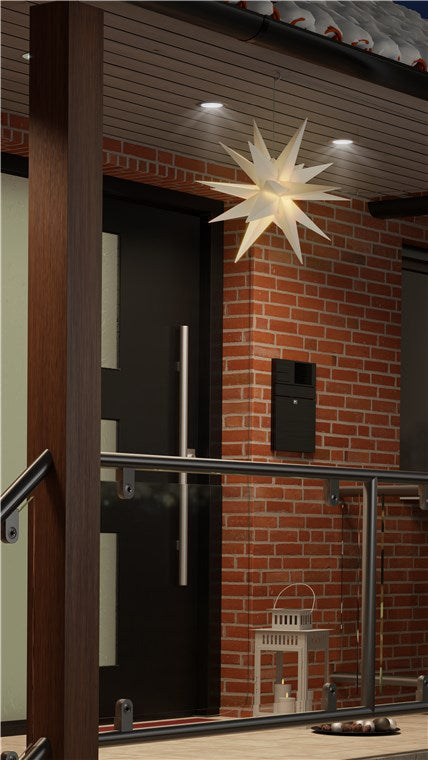 goobay LED Weihnachtsstern 3D Ø 56 cm / Stern mit 18 Zacken und Timer / Weihnachtsdeko / für stimmungsvolle Atmosphäre / Batteriebetrieben / Wanddeko / Leuchtstern / weiß