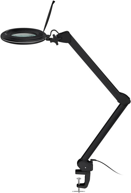 goobay LED Lupenleuchte mit Klemme / Lupenlampe aus Plastik / 10 W Leistungsaufnahme / Lichtstrom 800 lm / Betriebsspannung 230 V (AC) / Schwarz