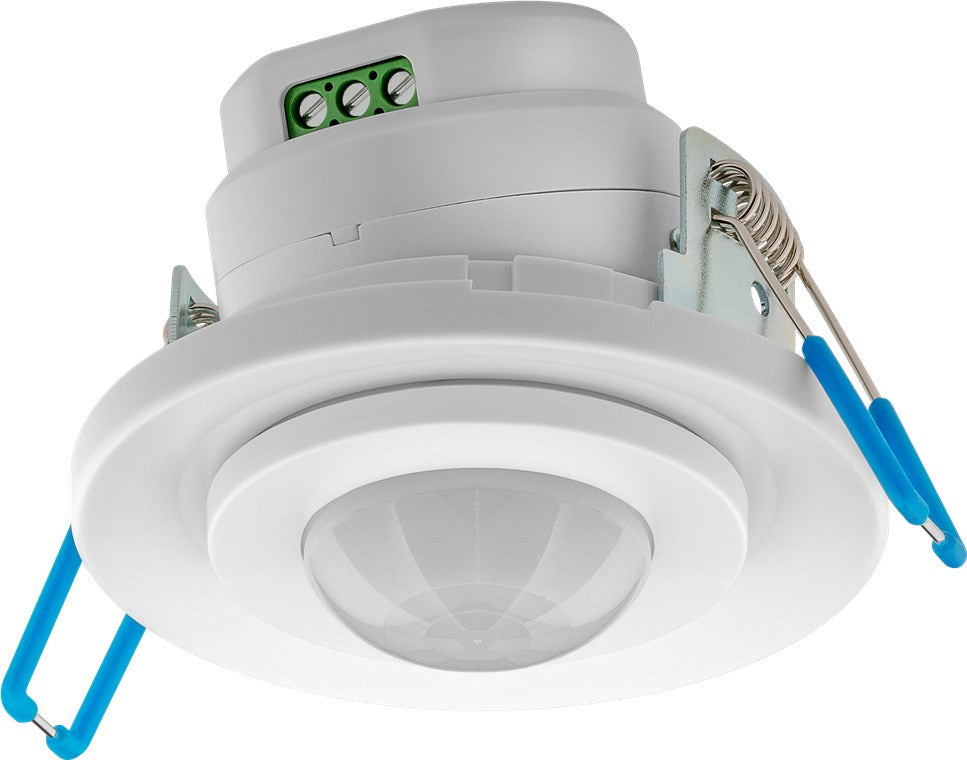 Goobay Infrarot Bewegungsmelder mit Dämmerungssensor Innen 360° PIR Sensor LED Leuchte Unterputz Deckenmontage Einbaubewegungsmelder 8 m Weiß