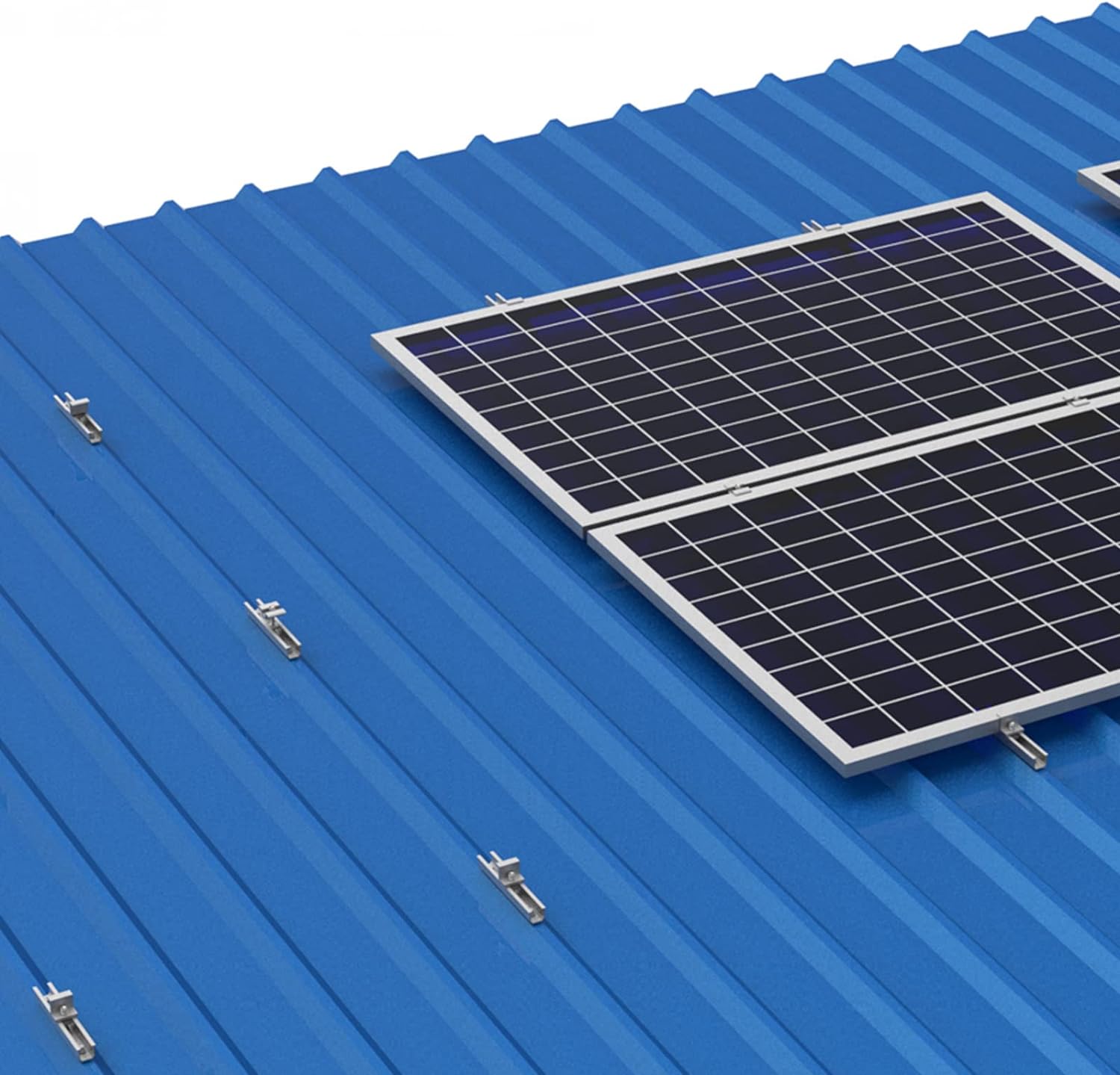 Solarmodul Halterung Flachdach, Befestigung Solarmodul Montage Set 1 Module, Alu Solarpanel Halterung Verstellbare Klemme für 30-35MM Dicke Module, PV Modul Halterung Geeignet für Flachdach Trapezdach