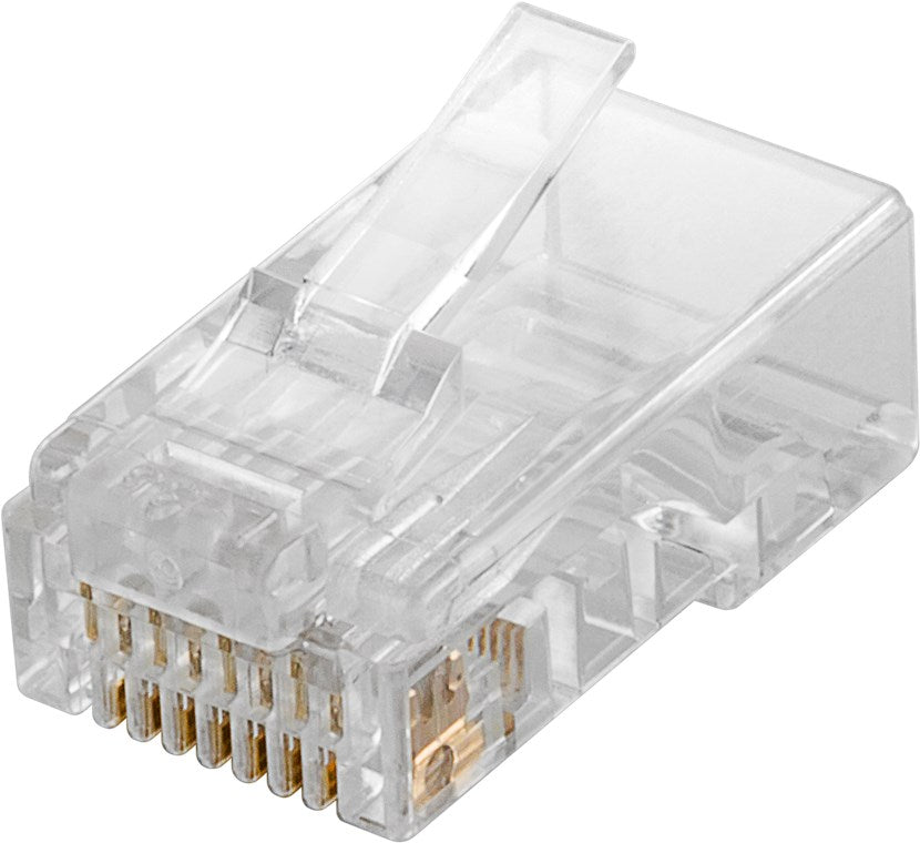 10 Stück RJ45 Stecker, CAT 5e UTP ungeschirmt; RJ45 Stecker, CAT 5e UTP ungeschirmt - für Rundkabel