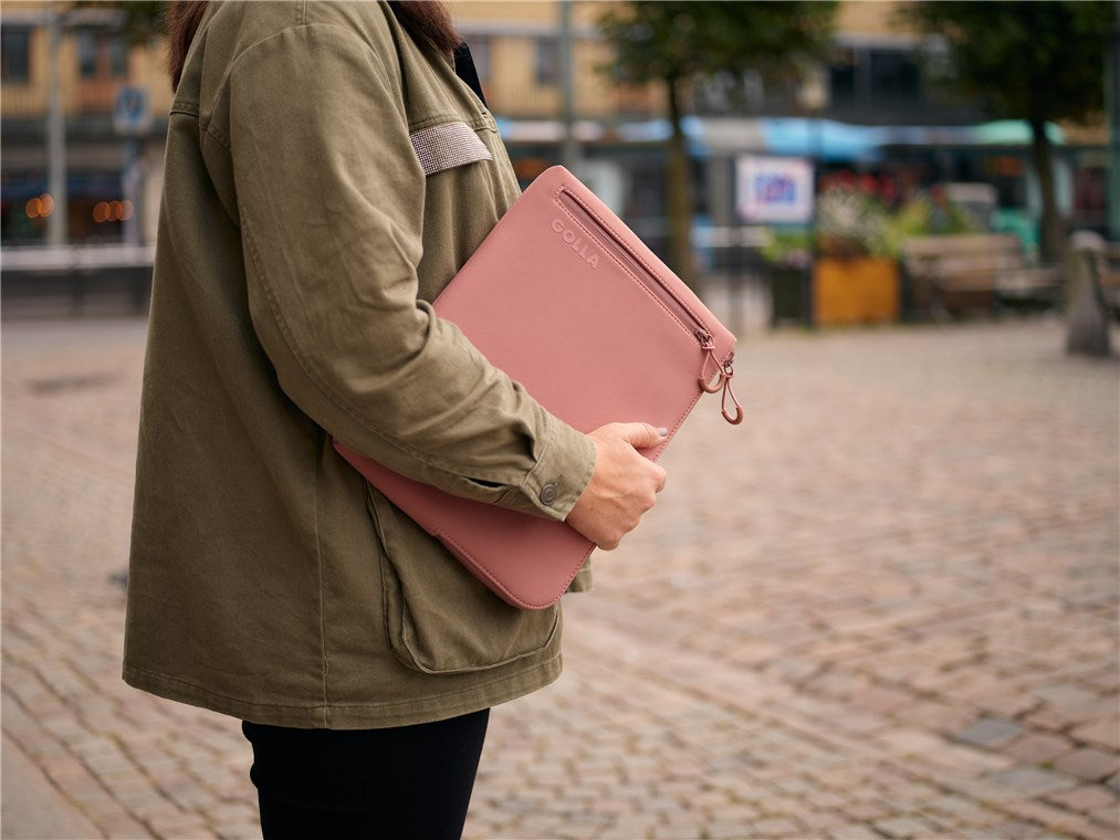 Golla Laptop Tasche / Wasserdichter Laptop Sleeve aus Neopren / Für MacBook, Asus und weitere Notebooks / Elegante Laptophülle / Reißverschluss mit Neoprenmantel / 13 Zoll / Dirty Pink