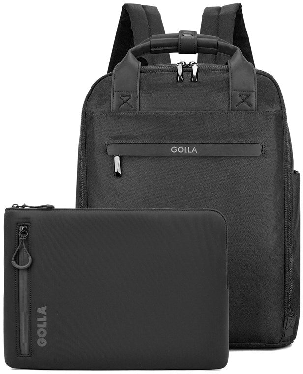 Laptop Rucksack 15.6" mit Sleeve 13" als Set in black