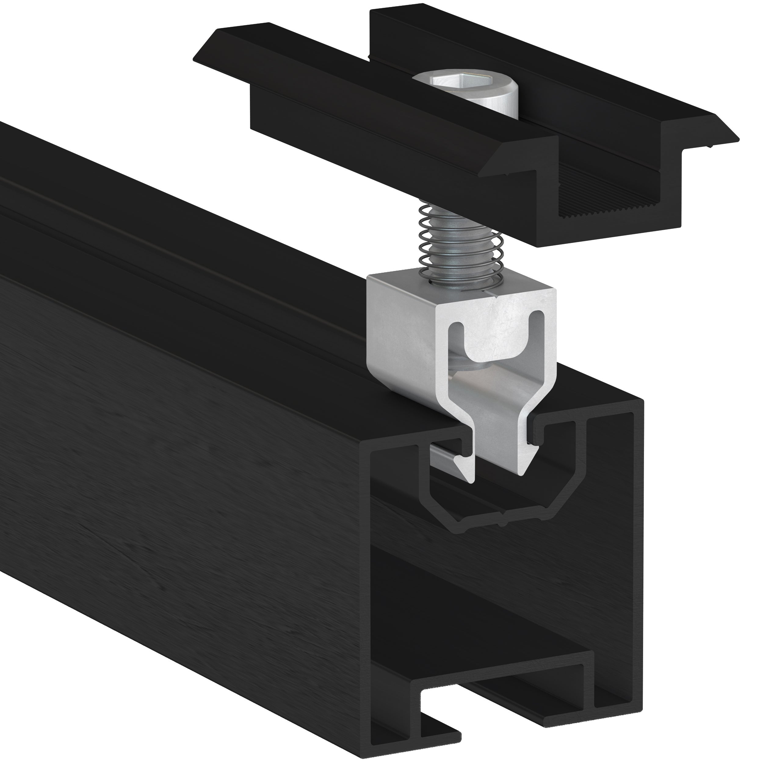Mittelklemme Klickfix Solar Modul Befestigung Halterung PV Montage schwarz
