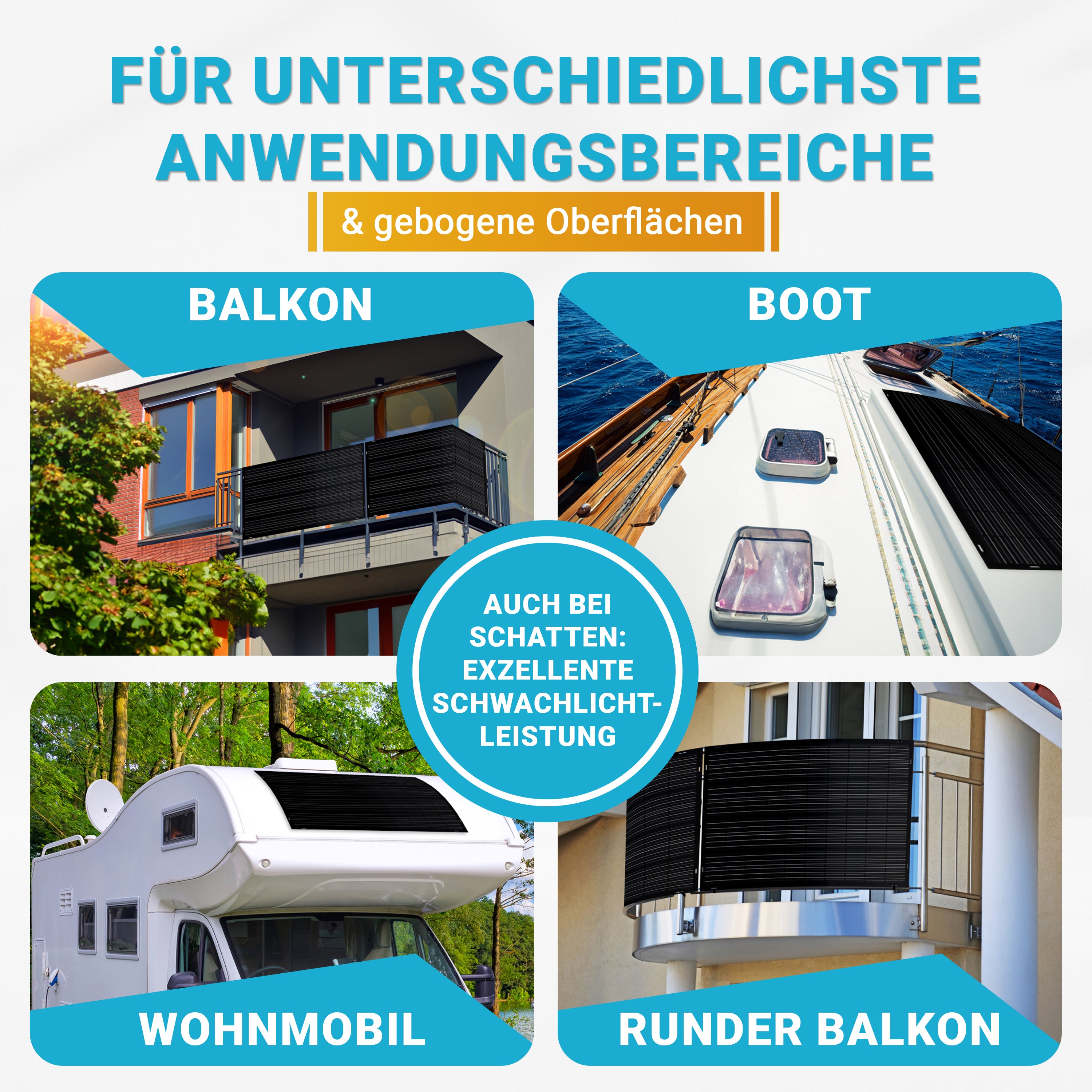 Balkonkraftwerk 800W FLEX Solarmodul Solarpanel Solaranlage Photovoltaik (Anschluss vorne)