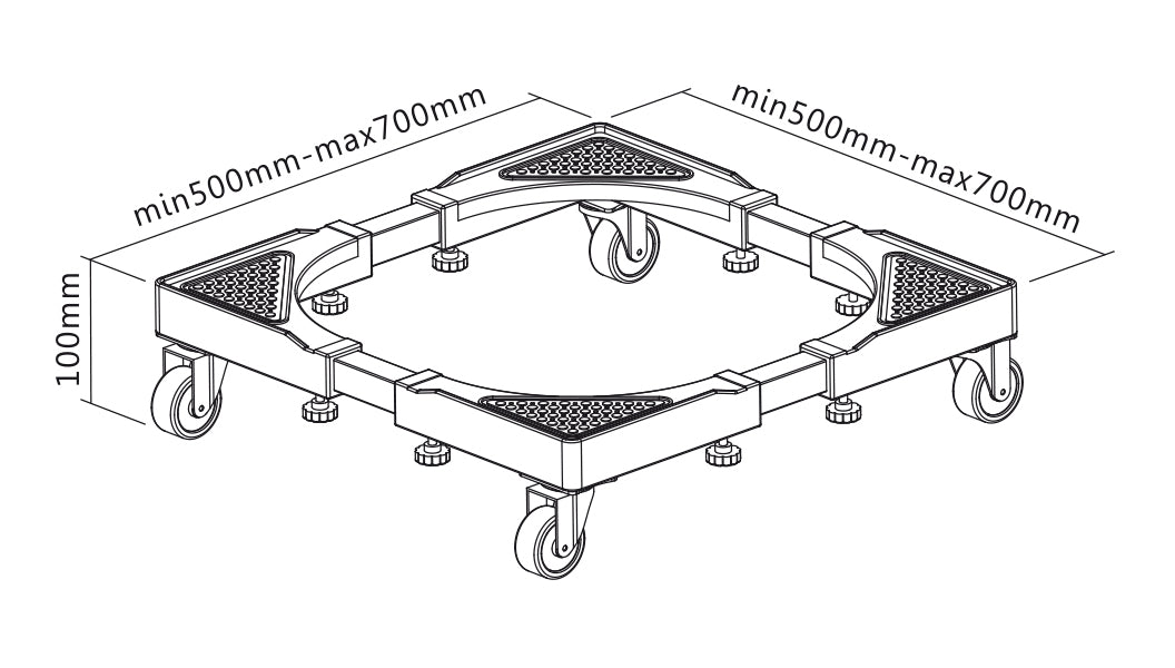 My Wall Rollrahmen für Haushaltsgeräte Belastung bis 200 kg, beweglich und universell einstellbar