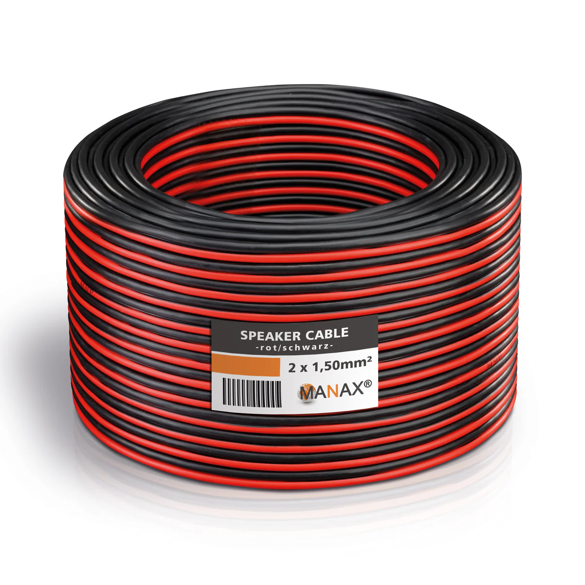 10m Lautsprecherkabel Boxenkabel 2 x 1,5 mm² CCA Kupfer rot / schwarz Audio Kabel