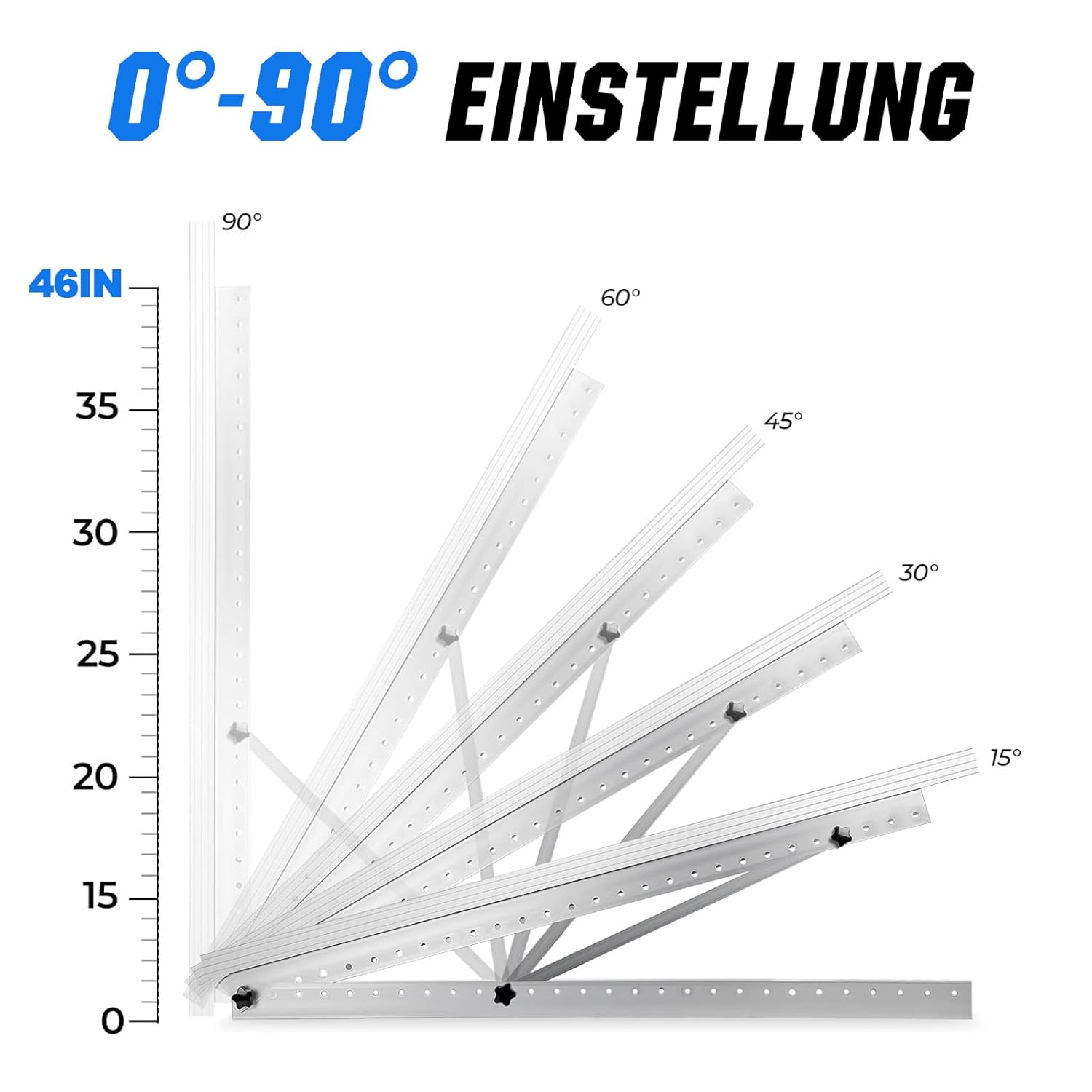 Solarmodul Halterung für 2 Module - 46,5 Zoll Photovoltaik Universal Solarmodul Halterungen 118CM Balkonkraftwerk Halterung, Winkel einstellbar 0-90° für Dachhalterungen Solarmodule