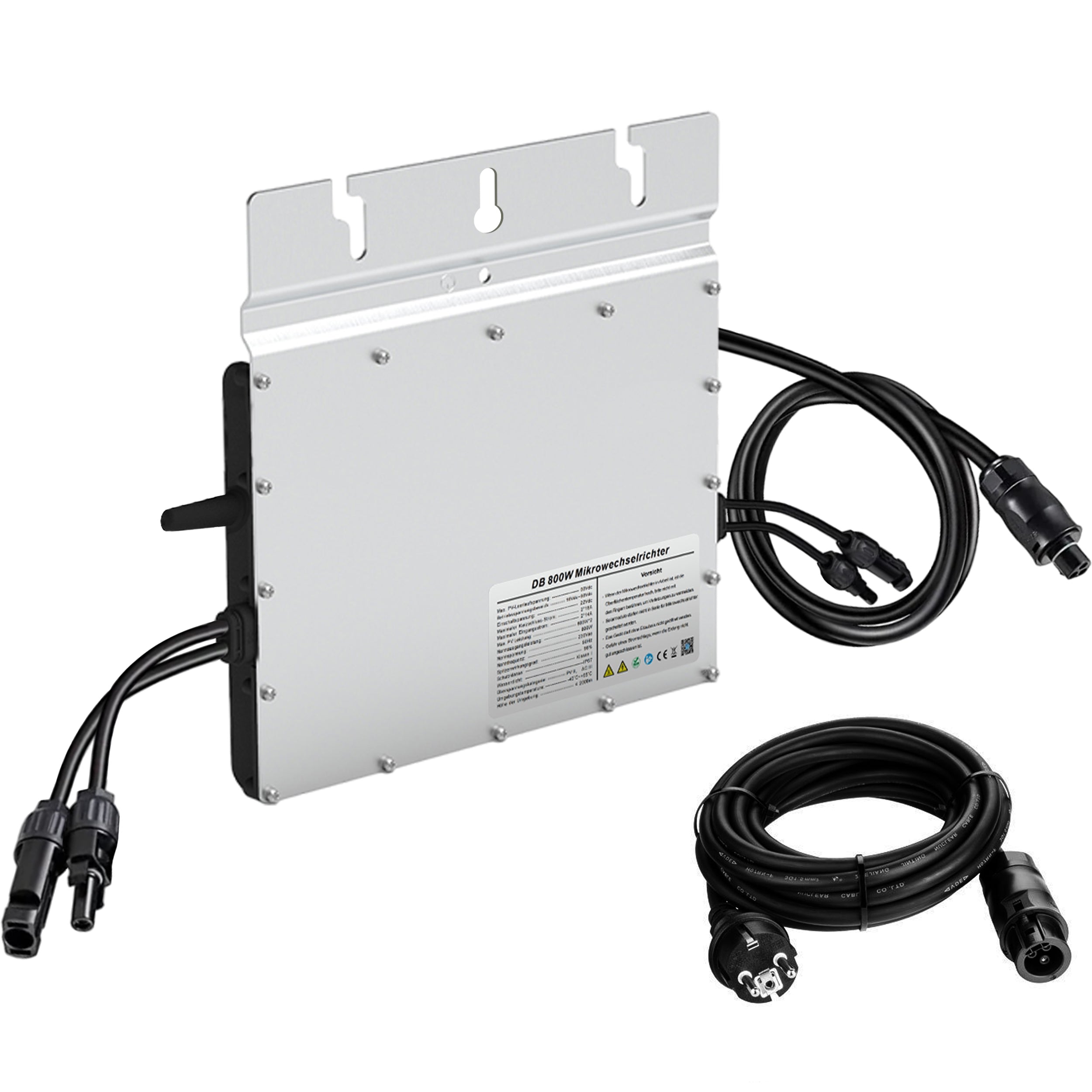 Micro Wechselrichter DB-800W mit intelligentem MPPT, Solarpanel Balkonkraftwerk Plug-and-Play Anschluss, Kühltechnologie & App-Steuerung