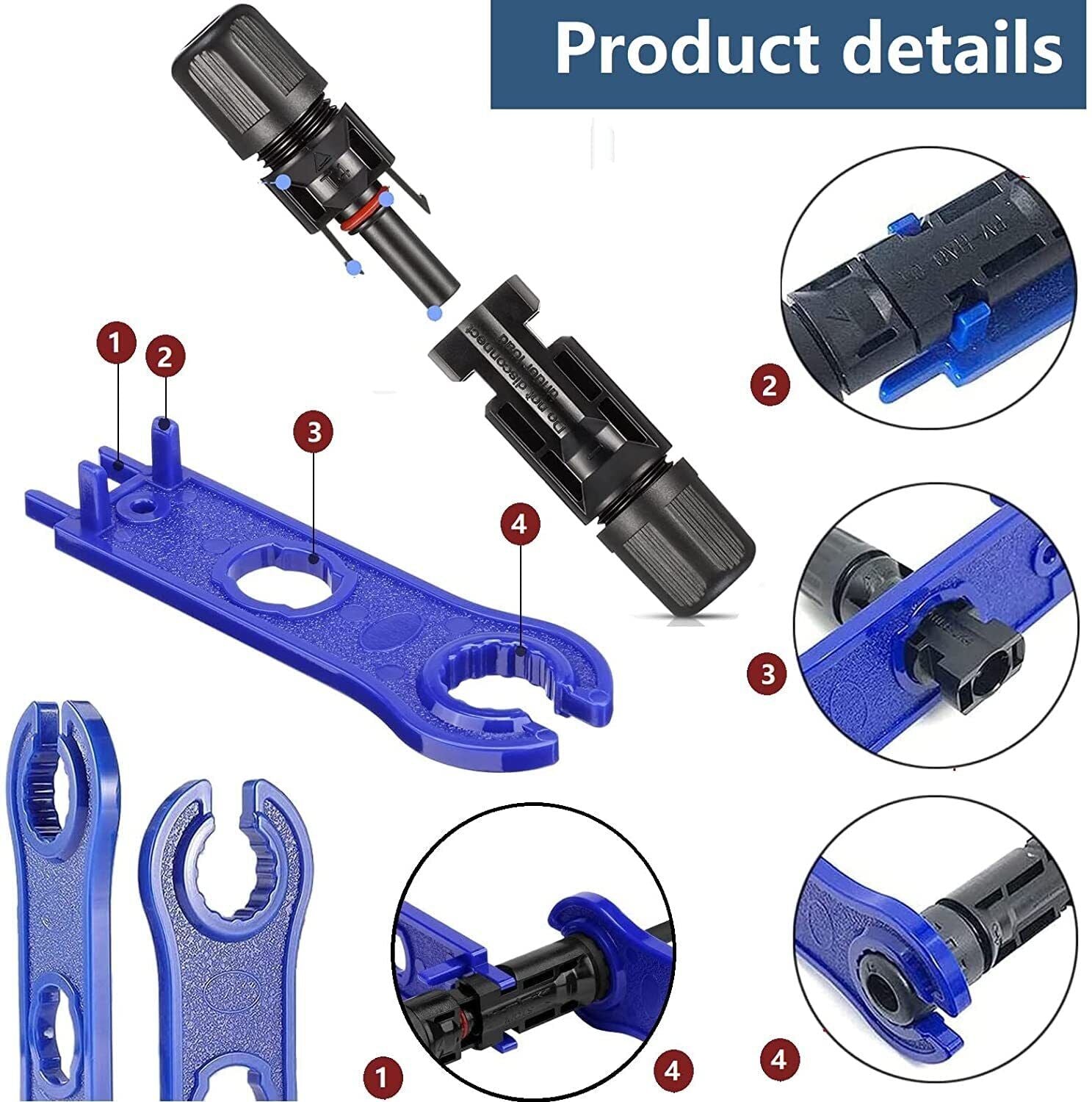 16 Paar MC4 Solarstecker Solar Buchse + Stecker Kupplung Kabel Buchse 2,5-6 mm